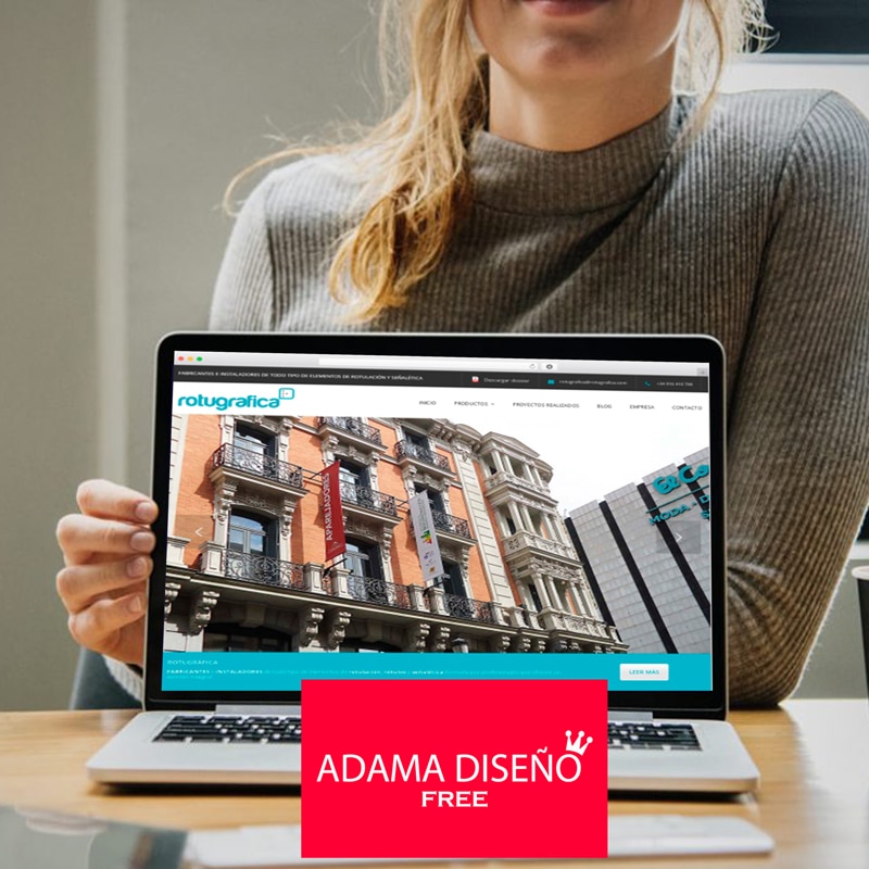 Web profesional diseñada para empresas, mostrando un ejemplo de interfaz moderna y funcional.